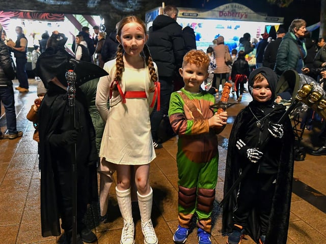 Revellers, performers and early contenders for the best Halloween costume converged on Derry’s city centre on Monday evening for the opening of the 2024 Halloween festivities. Photo: George Sweeney