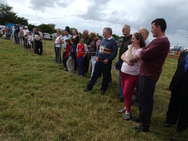 Spectators watch the show.