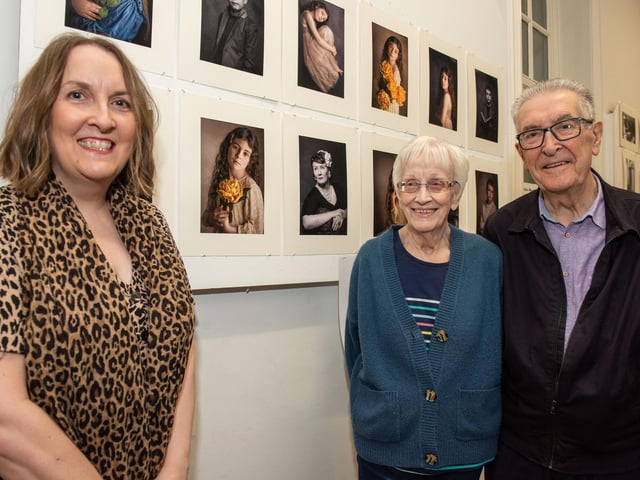 Photography student Catherine Ming pictured with parents Cyril and Margaret at North West Regional College’s Art and Design Showcase at the Lawrence Building on Strand Road.