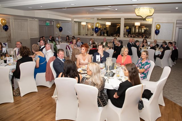 The packed function room at the Carndonagh Traders Business and Community Awards in the Ballyliffen Lodge Hotel on Saturday night last. Photo Clive Wasson.