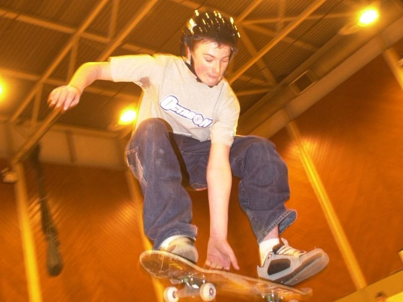A skater shows off his skills in 2004.
