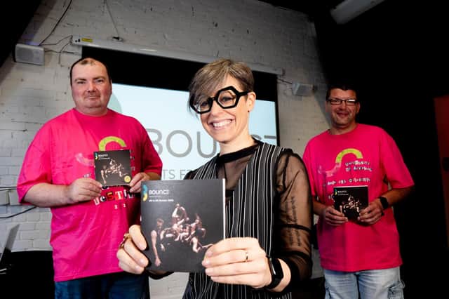 The Bounce Arts Festival, Northern Ireland’s leading celebration of artistic diversity and inclusion, takes place from October 6 to 8. Launching the programme were Federica Ferrieri, Bounce Coordinator and festival volunteers Robert Whiteman and Steven Bradley