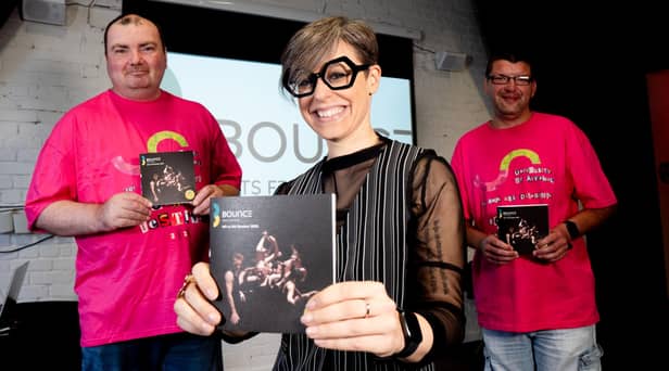The Bounce Arts Festival, Northern Ireland’s leading celebration of artistic diversity and inclusion, takes place from October 6 to 8. Launching the programme were Federica Ferrieri, Bounce Coordinator and festival volunteers Robert Whiteman and Steven Bradley