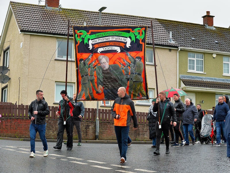 The National Hunger Strike Commemoration march makes its way down Southway. Photo: George Sweeney