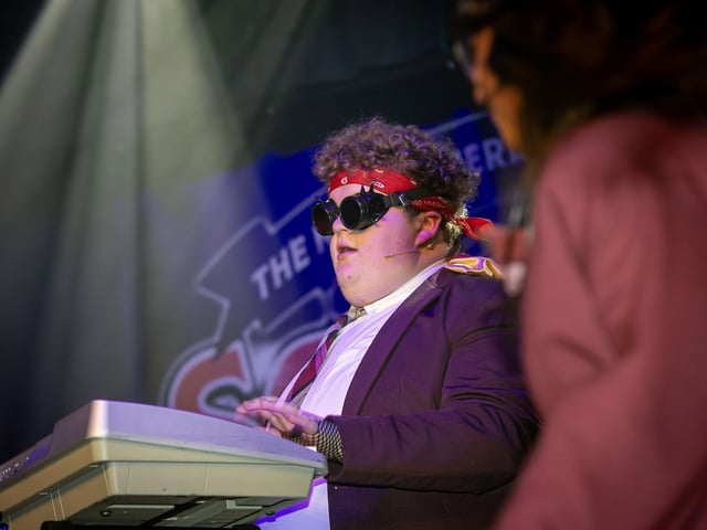 Tristan Doran as "Lawrence' performing on stage at Thursday's finale in St. Joseph's Boys School. (Photos: Jim McCafferty Photography)