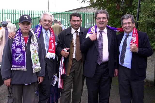 John Hume with some of the Real Madrid travelling party.