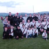 COUNTY CHAMPIONS....The Dungiven team who defeated Ballinscreen 3-08 to 2-10 in the 2003 Senior County Hurling Final at Banagher on Sunday. (0209C30)