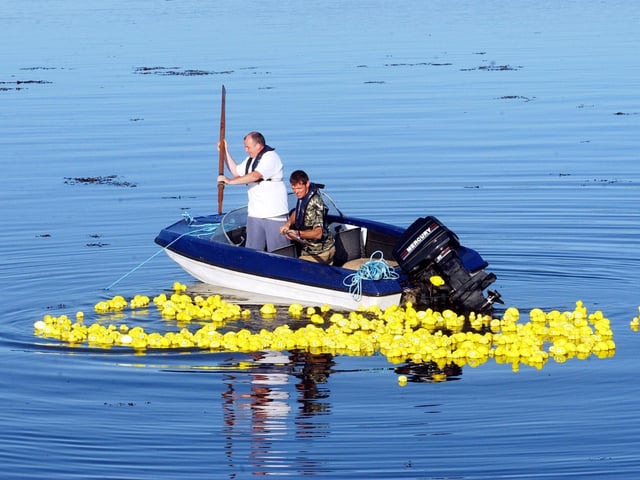 A scene from Malin Raft Race in 2003.