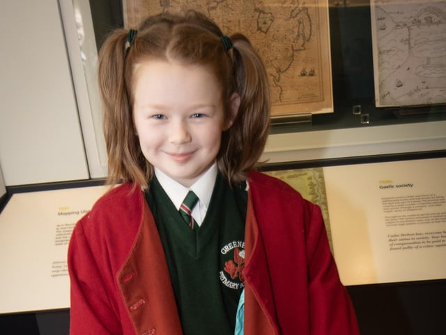 A Greenhaw Primary School pupil enjoying a visit to the Guildhall.