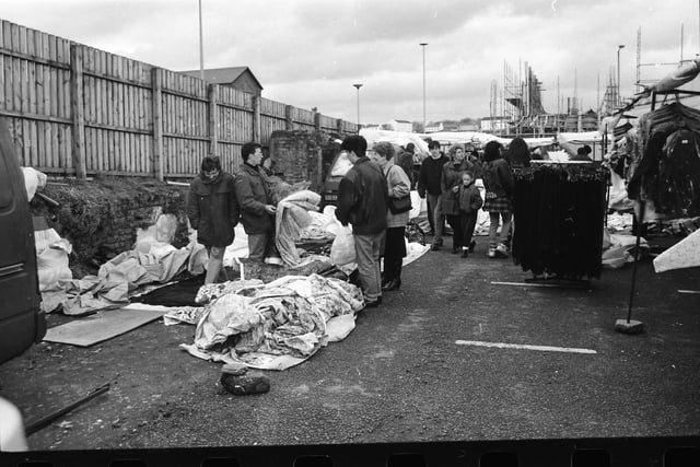Traders at the Foyle Street market.
