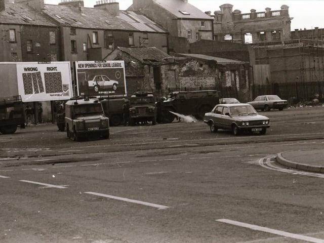 Scenes from the Bogside during rioting on August 12.