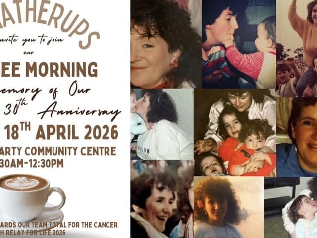 The post featuring Cathy advertising the fundraising event.
