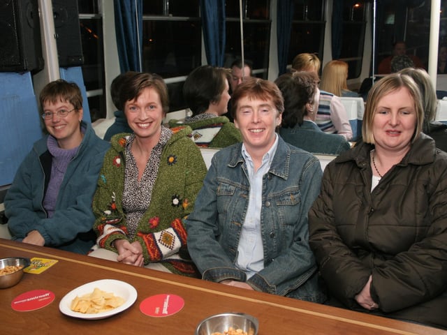Passengers enjoying a sail down the River Foyle on an Alzheimer's charity night aboard the Toucan One