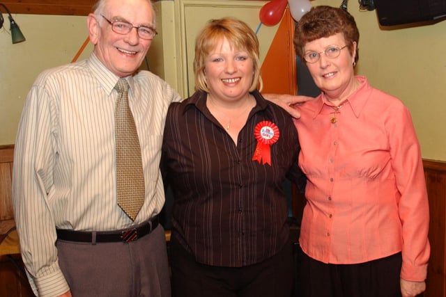 Majella Coyle with her Mum and Dad Margaret and Billy at their daugther's birthday.