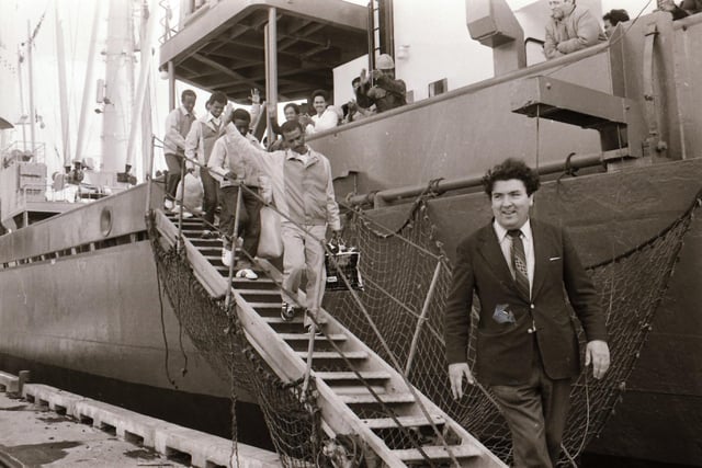 In June 1985, 40 years ago, six men who had stowed away on a boat to escape the famine in Ethiopia arrived in Derry. They were refused asylum elsewhere but were granted permission to stay in Derry and were welcomed with open arms by the city after being led off the boat by John Hume himself. Their story made headlines around the world.