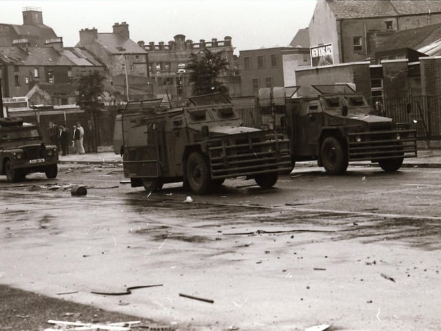Scenes from the Bogside during rioting on August 12.