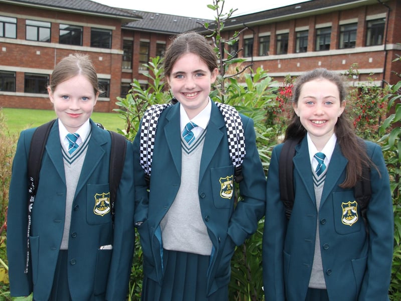 Some of the new Year 8 pupils who began their secondary education at Thornhill College last week.