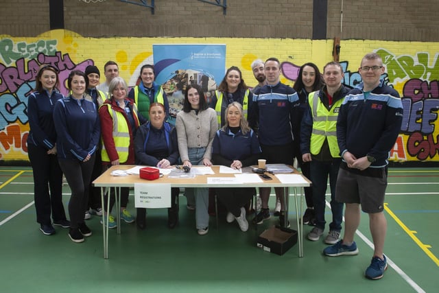 5K DASH & OBSTACLE CHALLENGE. . . . .Pictured are the staff and volunteers who organised Thursday’s Bogside and Brandywell Health Forum’s Young People’s 5k Dash and Obstacle Challenge around the Urban Village Area. (Photos: Jim McCafferty Photography)
