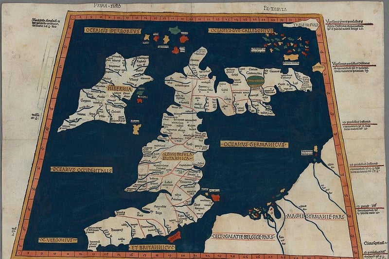140 AD - Ptolemy’s ‘Geographia’ includes map of the world on which the Foyle and a site marked ‘Regia’, reputed to be Grianán are marked.