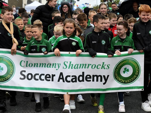 Participants pictured in the Clonmany Festival Parade on Sunday afternoon. Photo: George Sweeney