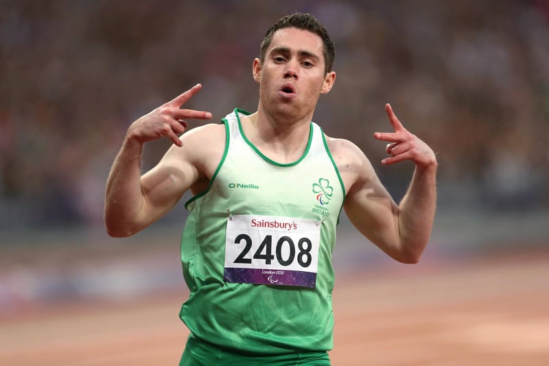 Ireland's Jason Smyth celebrates at the 2012 Paralympic Games.