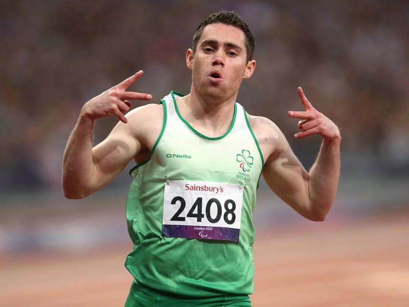 Ireland's Jason Smyth celebrates at the 2012 Paralympic Games.