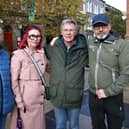 Garvaghy Road Residents' Coalition spokesman, Breandán Mac Cionnaith  with the McShane family at the Derry IPSC Gaza march on Saturday. (Photo - Deirdre Heaney, nwpresspics)