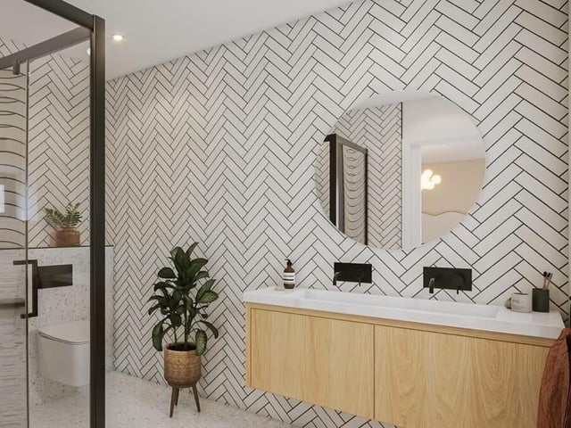 A view of one of the bathrooms in The Boathouse, a four-bed detached home at Merchant's View, which is retailing for £750,000.