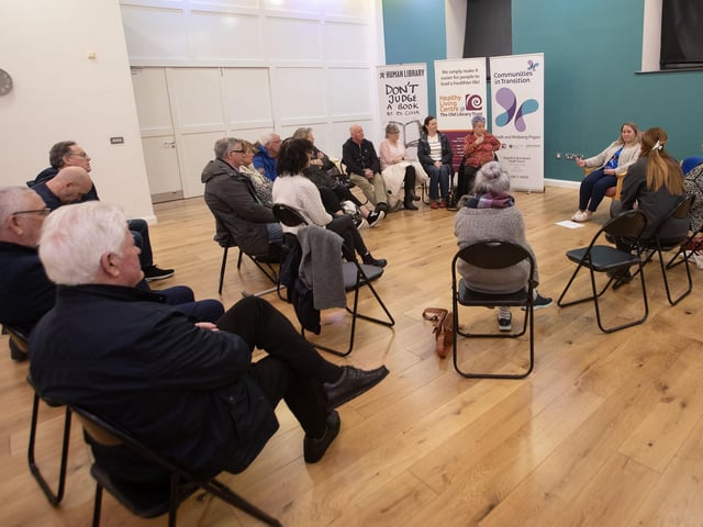 Facilitator Mandy Chism leading one of the 'Human Library' classes on Thursday night.