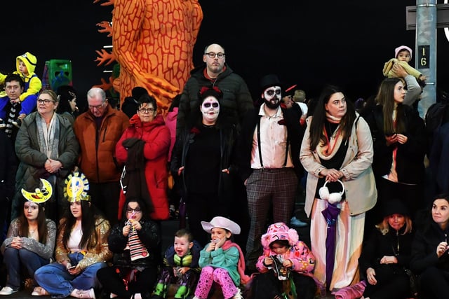 Spectators pictured at the Halloween parade. Photo: George Sweeney