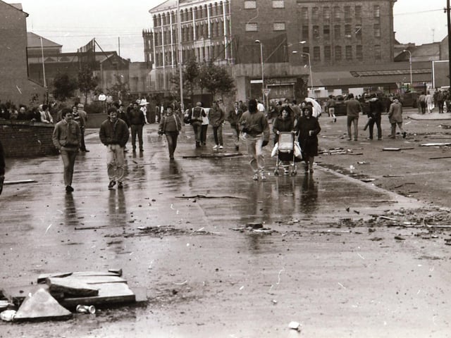 Scenes from the Bogside during rioting on August 12.