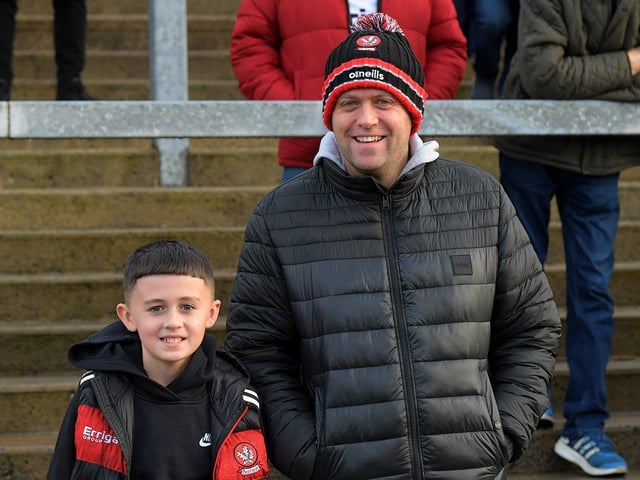 Fans in Celtic Park for the Derry v Monaghan game on Saturday. Photo: George Sweeney