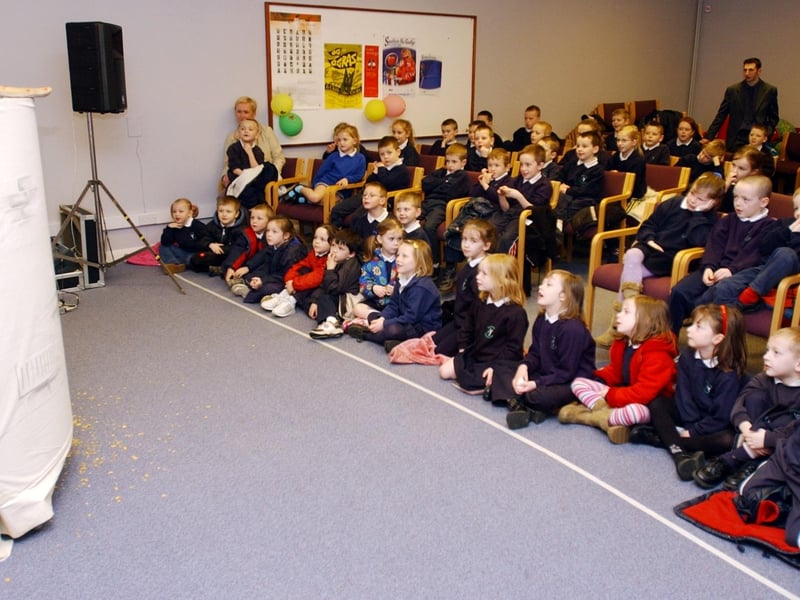 Children from Bunscoil Cholmcille, pictured enjoying an Irish language puppet show held at Shantallow Library as part of the celebrations for Irish Language week.