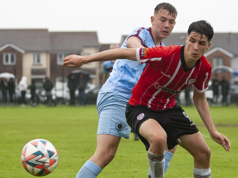 Action from Friday’s u-173 Foyle Cup final between Derry City and Institute at Oakland Park, Derry (Photos: Jim McCafferty Photography)