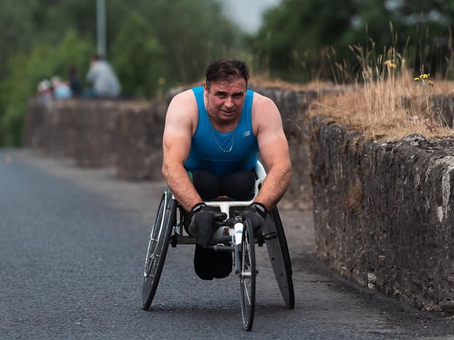 Karol Doherty pictured making his way into Clady. (Photo: Karol McGonigle)