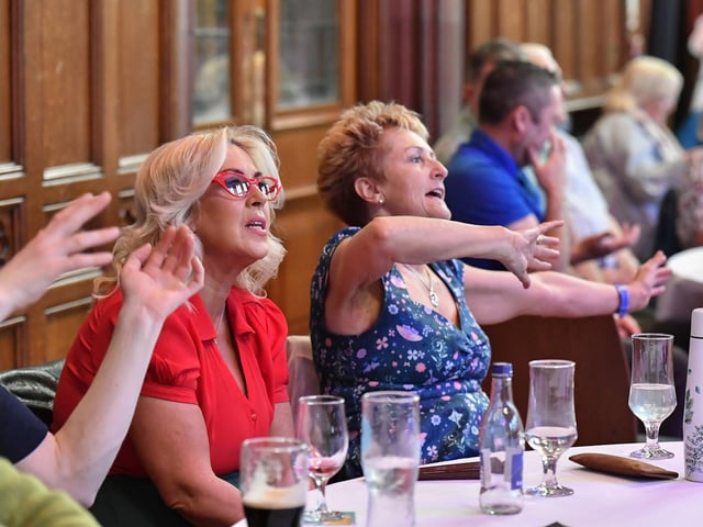 Jazz fans enjoy the Jive Aces performance in the Guildhall. Photo: George Sweeney