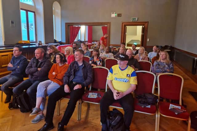 Attendees at the ‘Capitalism in Crisis: Workers Fighting Back’ panel discussion in St. Columb’s Hall last Friday