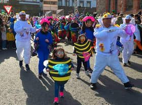 Participants in colourful costume at the St Patrick’s Day parade. Photo: George Sweeney / Derry Journal. DER2211GS – 122