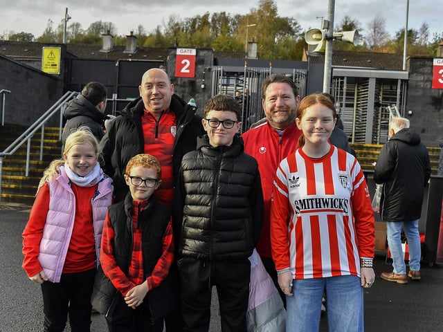 Derry City fans at the Brandywell Stadium for the game against Shamrock Rovers. Photograph: George Sweeney