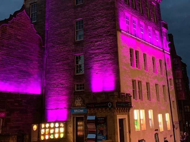 The Magee campus will join Camera Obscura - Edinburgh (pictured) to shine brightly in the charity’s colours, pink, purple and teal, as part of the national campaign designed to “Shine a Light” on Secondary Breast Cancer Day.