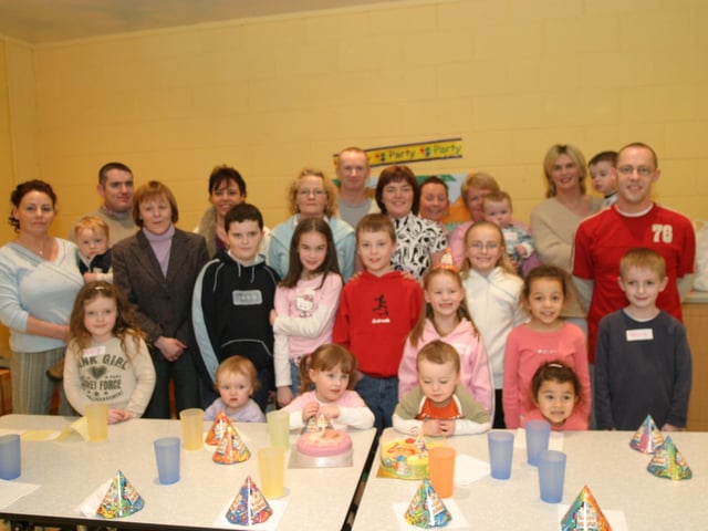Party celebrations back in 2004: Lauren and Tiarnan McGuinness.