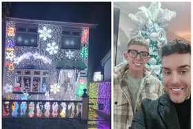 Dermott Bradley and his husband Gary, who decorate their house every year for Christmas in aid of Foyle Search and Rescue.