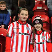 Young Derry City fans at the game against Drogheda. Photograph: George Sweeney