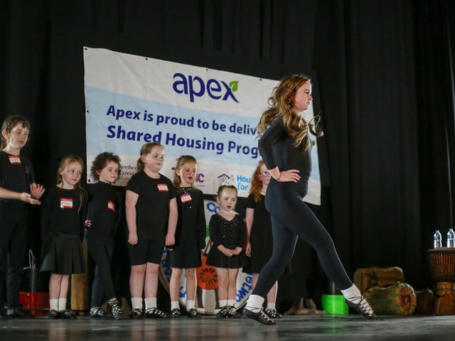 Dancers from the Deery Academy of Irish Dance in Derry~Londonderry performing at the Africa Day event.