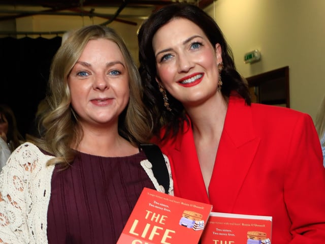 Jeananne Craig, author with cousin Emma Craig at the launch of her first novel, published by Hachette Books Ireland, “The Life Swap”. (Photo - Tom Heaney, nwpresspics)
