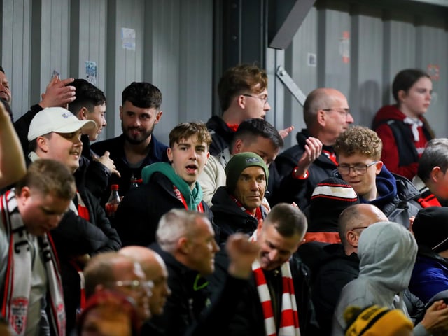 All smiles in the Mono Stand at Dalymount as Derry City march into the FAI Cup final.