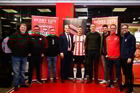 Pictured left to right, Kevin McLaughlin, Dan Dunn, Ciaran McCauley, Declan Callaghan, Ciaron Harkin, Kevin McDaid, Gary Slevin, Kieran Doyle and Joe Doherty in O'Neill's Sports Superstore.