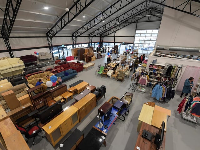 The interior of the newly opened Foyle Hospice Shop in Pennyburn Industrial Estate. Photo: George Sweeney