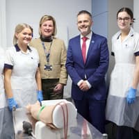 Health Minister Robbie Butler inspired by nursing students during visit to Magee College in Derry