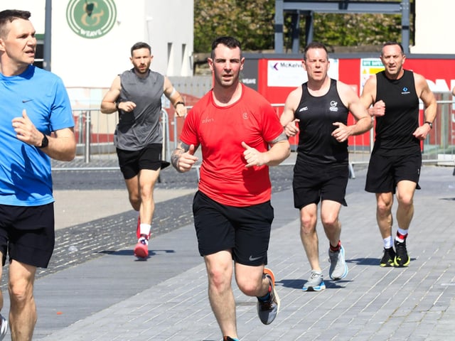 Runners at the Ebrington Hyrox held in Ebrington Square on Saturday. (Photo - Tom Heaney, nwpresspics)